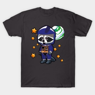 space odyssey raccoon BLUE T-Shirt